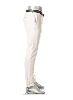 ALBERTO Hose Rob, Slim Fit, Baumwolle-Leinen, offwhite^ Alles Weiss|Smart Cotton