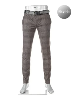 ALBERTO Hose Rob, Slim Fit, Jersey, braun-dunkelgrau kariert^ Dressy|Hosen