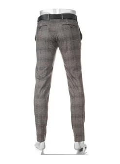 ALBERTO Hose Rob, Slim Fit, Jersey, braun-dunkelgrau kariert^ Dressy|Hosen