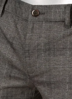 ALBERTO Hose Rob, Slim Fit, Jersey, braun-dunkelgrau kariert^ Dressy|Hosen