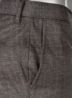 ALBERTO Hose Rob, Slim Fit, Jersey, braun-dunkelgrau kariert^ Dressy|Hosen