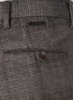 ALBERTO Hose Rob, Slim Fit, Jersey, braun-dunkelgrau kariert^ Dressy|Hosen