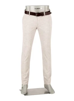 ALBERTO Hose Rob, Slim Fit, Jersey, taupe kariert^ Hosen