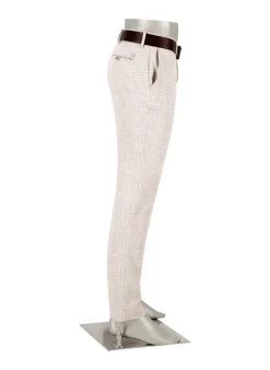 ALBERTO Hose Rob, Slim Fit, Jersey, taupe kariert^ Hosen
