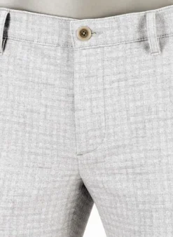 ALBERTO Hose Rob, Slim Fit, Jersey, hellgrau kariert^ Hosen