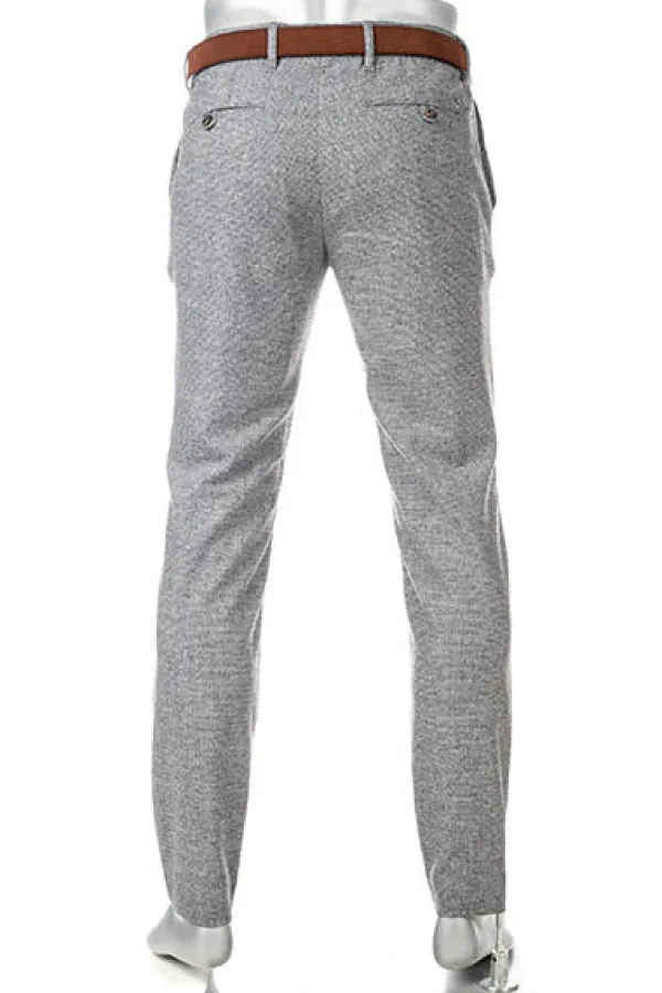 ALBERTO Hose, Slim Fit, Wolle waschbar, grau meliert^ Dressy|Hosen