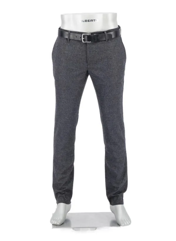 ALBERTO Hose, Slim Fit, Wolle waschbar, anthrazit meliert^ Hosen