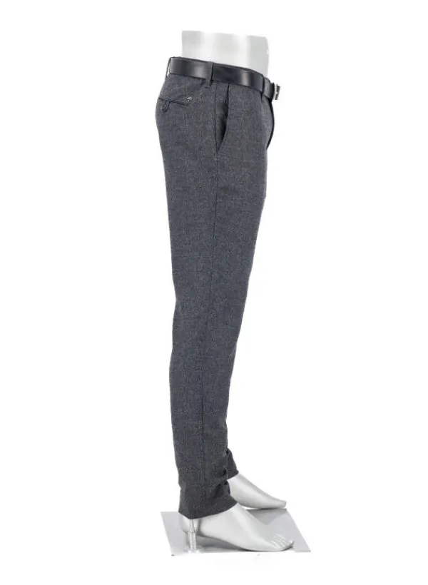 ALBERTO Hose, Slim Fit, Wolle waschbar, anthrazit meliert^ Hosen