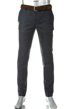 ALBERTO Hose, Slim Fit, Wolle waschbar, navy meliert^ Dressy|Hosen