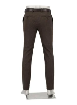 ALBERTO Hose, Slim Fit, Wolle waschbar, dunkelbraun meliert^ Hosen