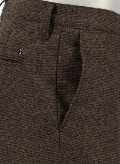 ALBERTO Hose, Slim Fit, Wolle waschbar, dunkelbraun meliert^ Hosen
