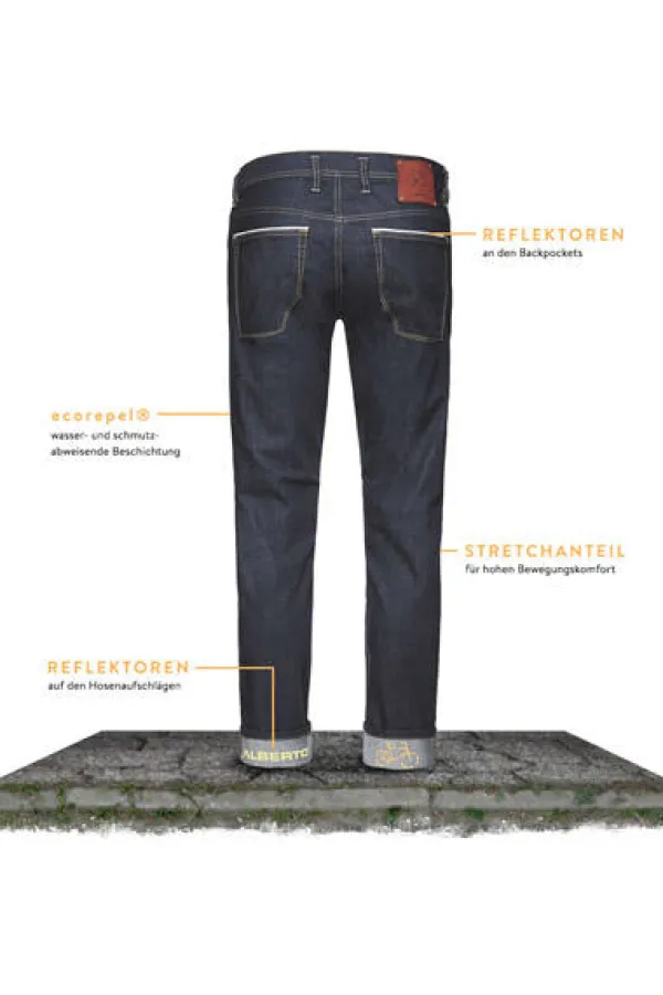 ALBERTO Jeans Bike, Slim Fit, Bio Baumwoll-Stretch 11oz, blau^ Bike|Jeans