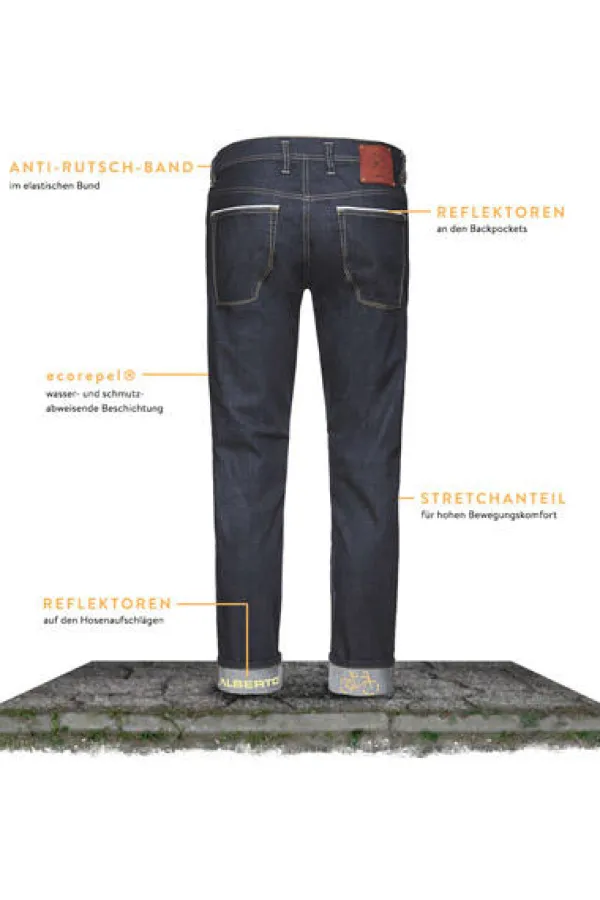 ALBERTO Jeans BikeSpeed, Slim Fit, Baumwoll-Stretch Coolmax®, mittelblau^ Bike|Jeans