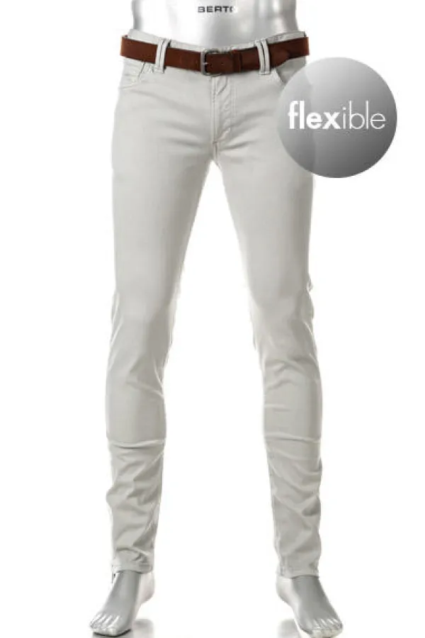 ALBERTO Jeans Robin, Slim Fit, Baumwolle T400®, steingrau^ Jeans|Premium Business Jeans