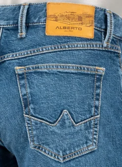 ALBERTO Jeans Slipe, Tapered Fit, Baumwoll-Stretch, blau^ Jeans