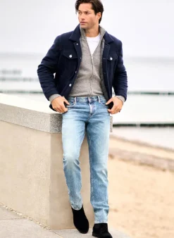 ALBERTO Jeans Slipe, Tapered Fit, Baumwoll-Stretch, hellblau^ Jeans