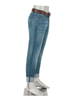 ALBERTO Jeans Slipe, Tapered Fit, Japan Denim, dunkelblau^ Jeans