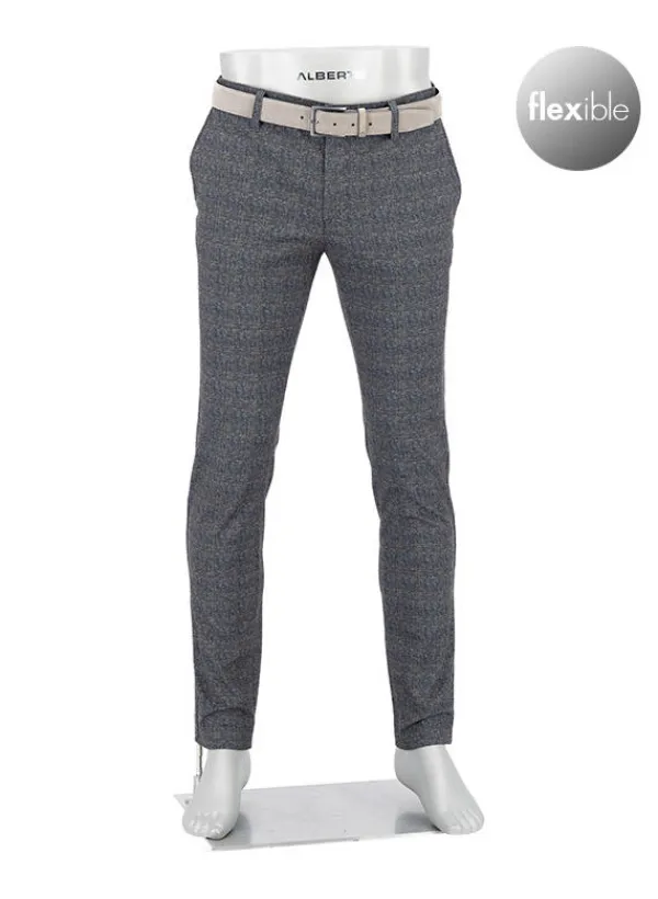 ALBERTO Jersey Check, Rob, Slim Fit, Mikrofaser-Mix, dunkelgrau kariert^ Hosen