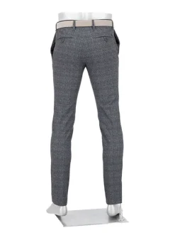ALBERTO Jersey Check, Rob, Slim Fit, Mikrofaser-Mix, dunkelgrau kariert^ Hosen