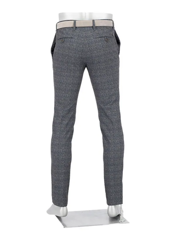 ALBERTO Jersey Check, Rob, Slim Fit, Mikrofaser-Mix, dunkelgrau kariert^ Hosen