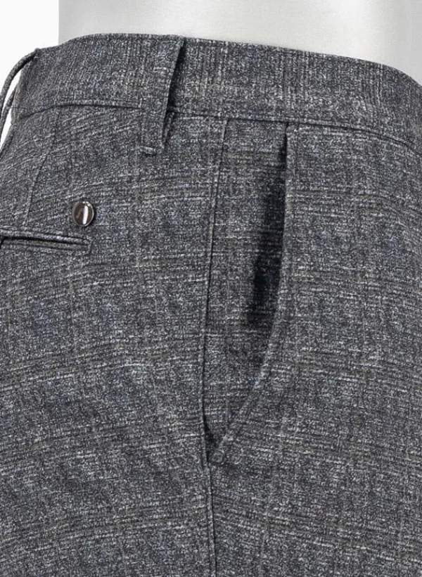 ALBERTO Jersey Check, Rob, Slim Fit, Mikrofaser-Mix, dunkelgrau kariert^ Hosen