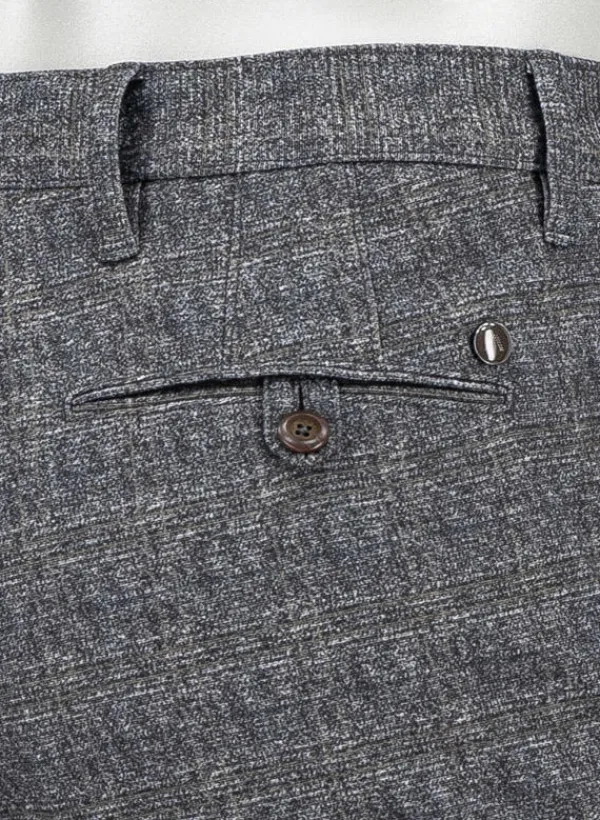 ALBERTO Jersey Check, Rob, Slim Fit, Mikrofaser-Mix, dunkelgrau kariert^ Hosen