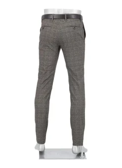 ALBERTO Jersey Check, Rob, Slim Fit, Mikrofaser-Mix, graubraun kariert^ Hosen