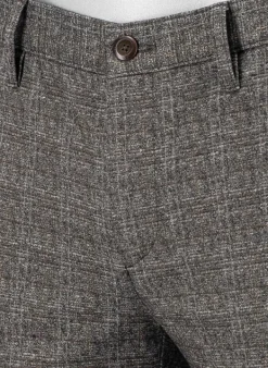 ALBERTO Jersey Check, Rob, Slim Fit, Mikrofaser-Mix, graubraun kariert^ Hosen