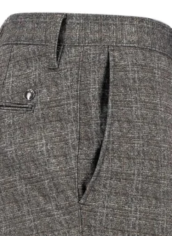 ALBERTO Jersey Check, Rob, Slim Fit, Mikrofaser-Mix, graubraun kariert^ Hosen