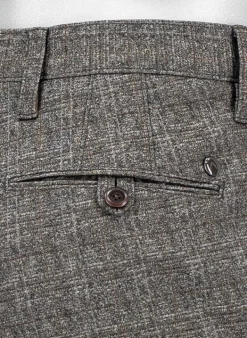 ALBERTO Jersey Check, Rob, Slim Fit, Mikrofaser-Mix, graubraun kariert^ Hosen