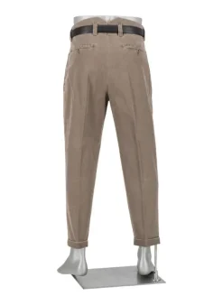 ALBERTO Mini Oxford, Ted-C, Wide Fit, Baumwoll-Stretch, cropped, braun meliert^ Hosen