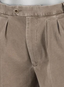 ALBERTO Mini Oxford, Ted-C, Wide Fit, Baumwoll-Stretch, cropped, braun meliert^ Hosen