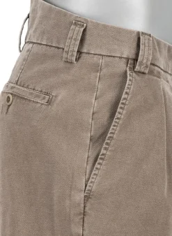 ALBERTO Mini Oxford, Ted-C, Wide Fit, Baumwoll-Stretch, cropped, braun meliert^ Hosen