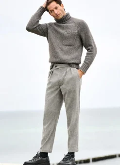 ALBERTO Mini Oxford, Ted-C, Wide Fit, Wolle cropped, grau^ Hosen
