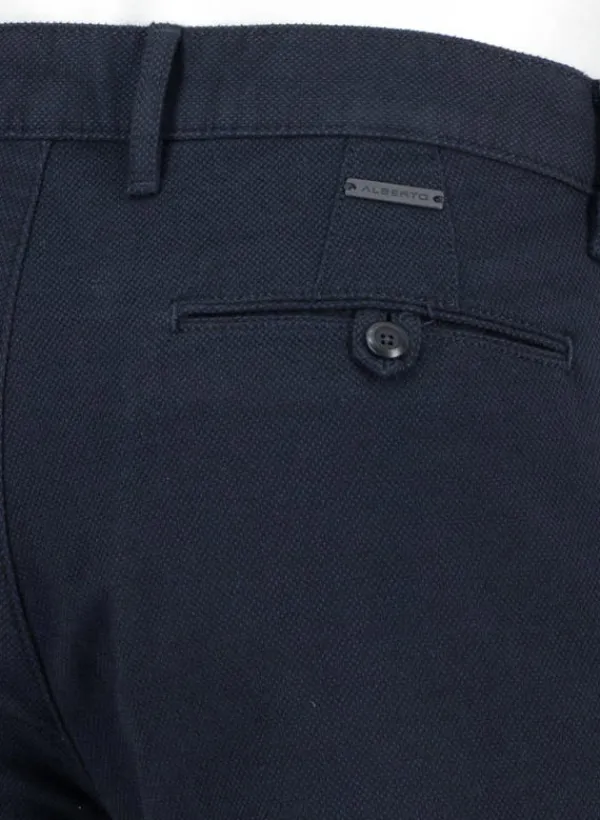 ALBERTO New Wool Look, Lou, Regular Fit, Baumwoll-Stretch, navy meliert^ Hosen