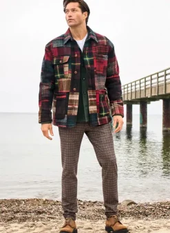 ALBERTO Smooth Jersey, Rob, Slim Fit, Mikrofaser-Stretch, dunkelbraun gemustert^ Hosen