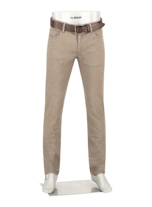 ALBERTO Soft Touch, Pipe, Regular Fit, Baumwoll-Stretch, braun meliert^ Hosen