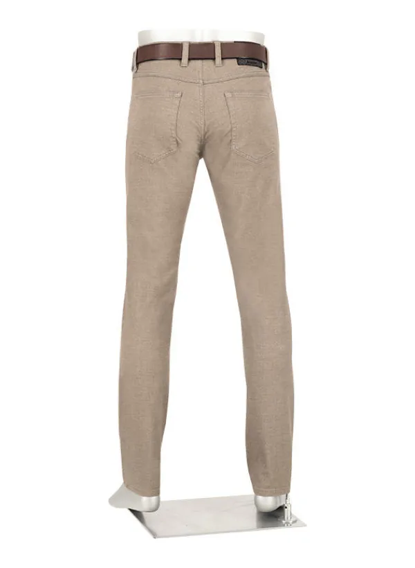 ALBERTO Soft Touch, Pipe, Regular Fit, Baumwoll-Stretch, braun meliert^ Hosen