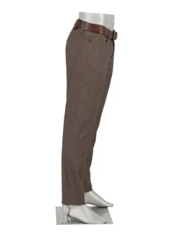 ALBERTO Soft Touch, Pipe, Regular Fit, Baumwoll-Stretch, dunkelbraun meliert^ Hosen