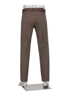 ALBERTO Soft Touch, Pipe, Regular Fit, Baumwoll-Stretch, dunkelbraun meliert^ Hosen