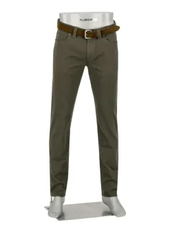 ALBERTO Super Twill, Pipe, Regular Fit, Baumwoll-Mix, military^ Hosen