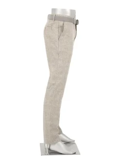 ALBERTO Wool Ceck, Lou, Regular Fit, Woll-Stretch, beige kariert^ Hosen|Chino