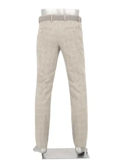 ALBERTO Wool Ceck, Lou, Regular Fit, Woll-Stretch, beige kariert^ Hosen|Chino