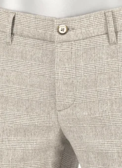 ALBERTO Wool Ceck, Lou, Regular Fit, Woll-Stretch, beige kariert^ Hosen|Chino