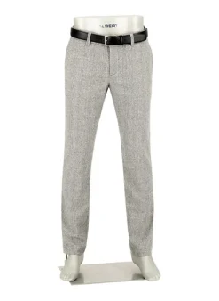 ALBERTO Wool Ceck, Lou, Regular Fit, Woll-Stretch, greige kariert^ Hosen|Chino