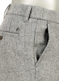 ALBERTO Wool Ceck, Lou, Regular Fit, Woll-Stretch, greige kariert^ Hosen|Chino