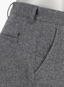 ALBERTO Wool Herringbone, Lou, Regular Fit, Wolle-Seide, grau gemustert^ Hosen|Chino