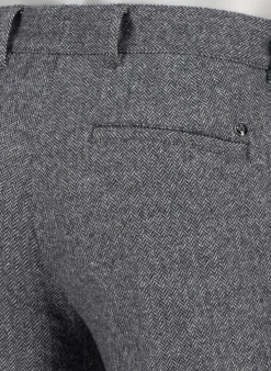 ALBERTO Wool Herringbone, Lou, Regular Fit, Wolle-Seide, grau gemustert^ Hosen|Chino